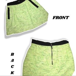 French Connection Mini Skirt [Lime/Beige Tweed]